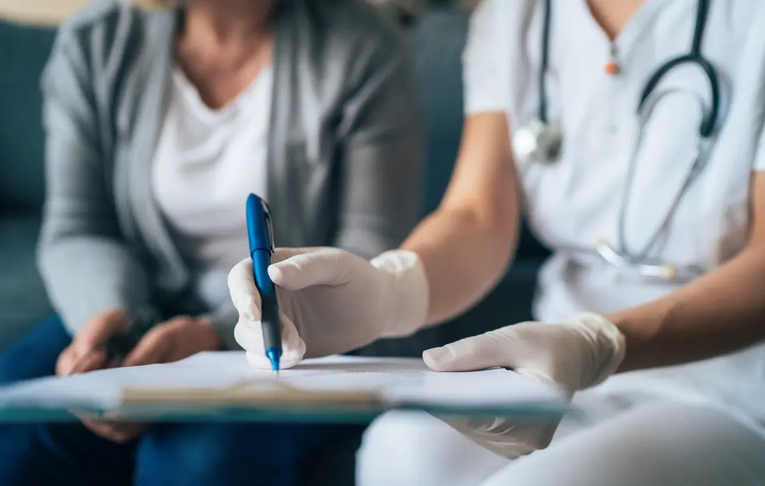 pipetting sample solution into small container.